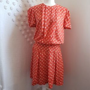 80's Vintage Red & White Secretary Dress